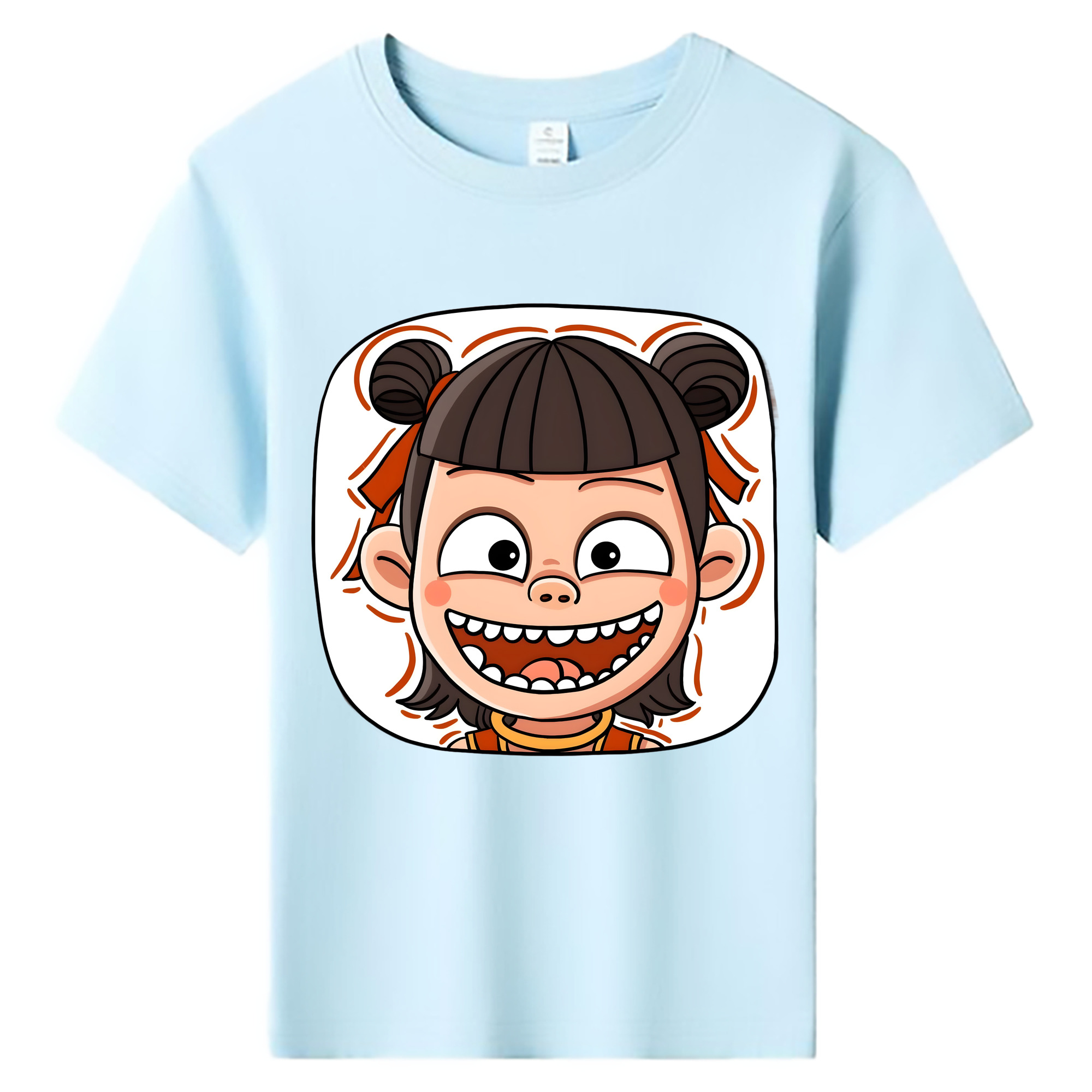 （画像用） Ne Zha 2 ナタ 魔童の大暴れ 綿100％キッズTシャツ（フロントプリント）